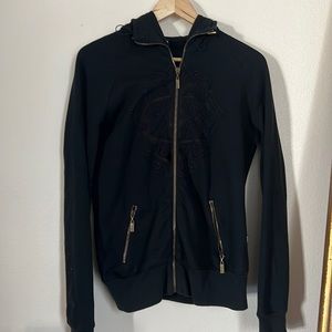 Just Cavalli Black Zipped Hoodie